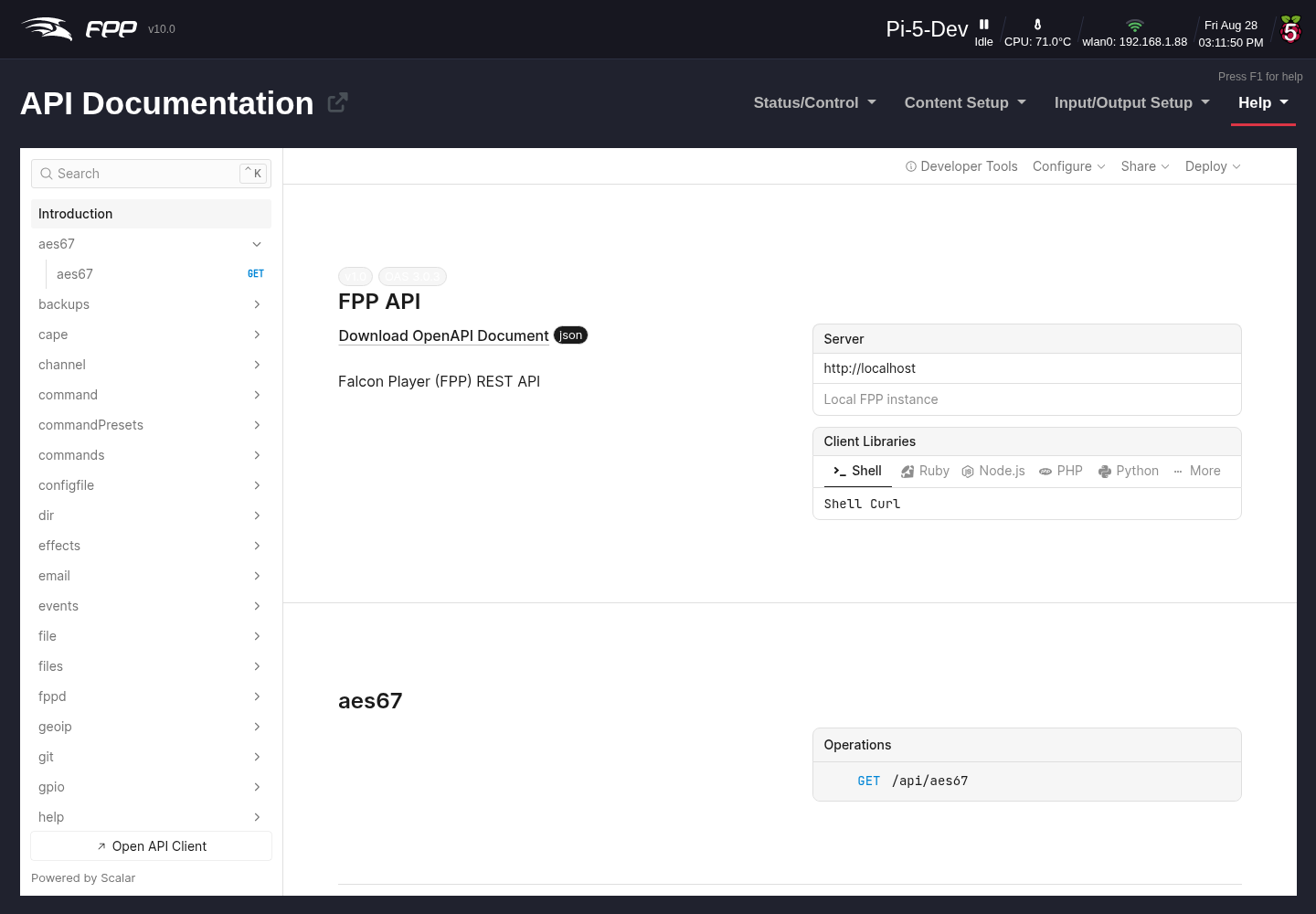 The interactive API explorer (Help → REST API).