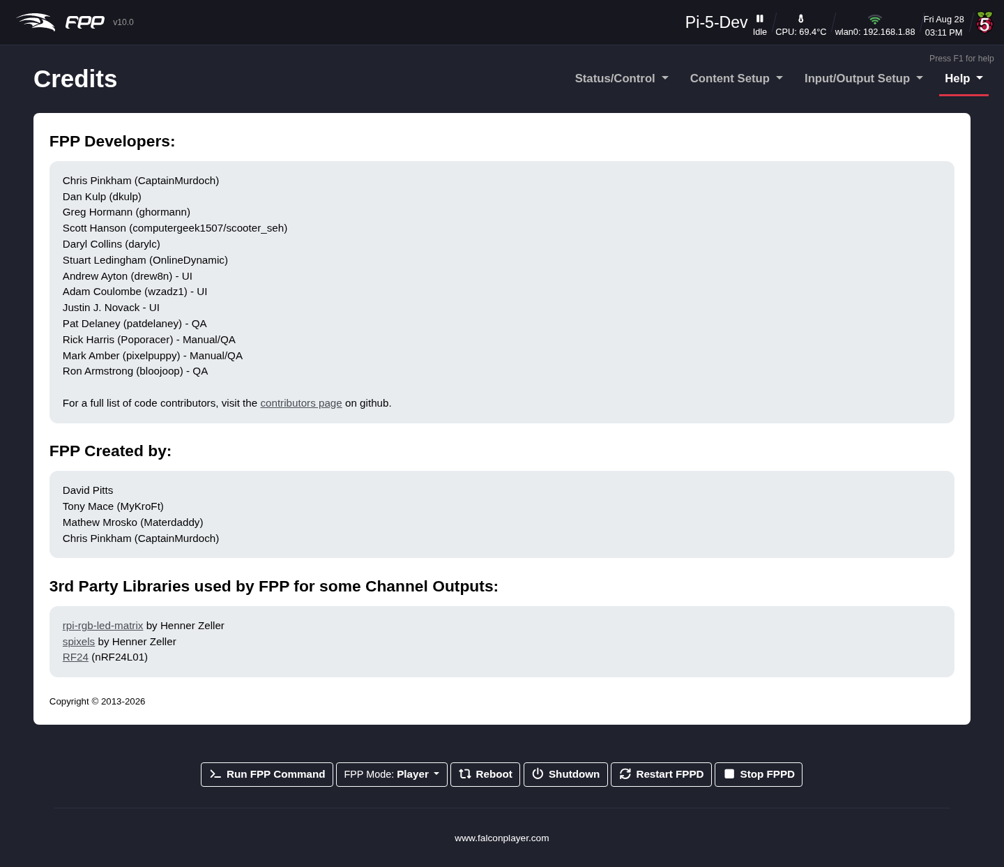 The Credits page.