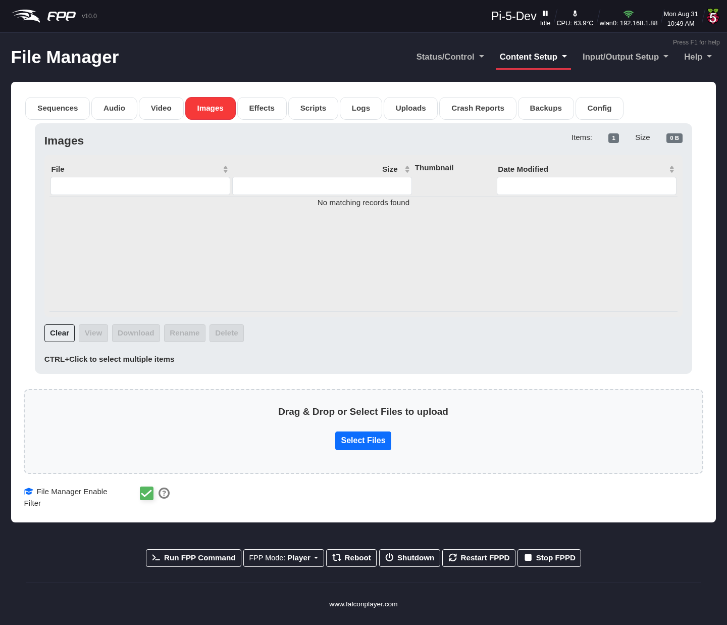 The File Manager-Images.