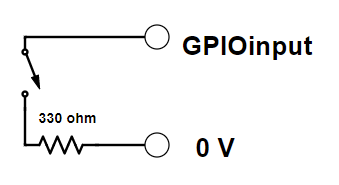 Schematic: internal resistor pulling the GPIO pin high.
