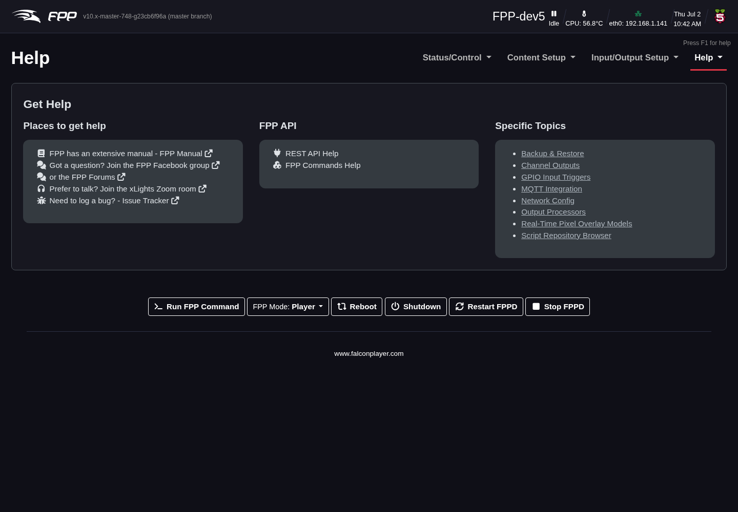 The Get Help page.