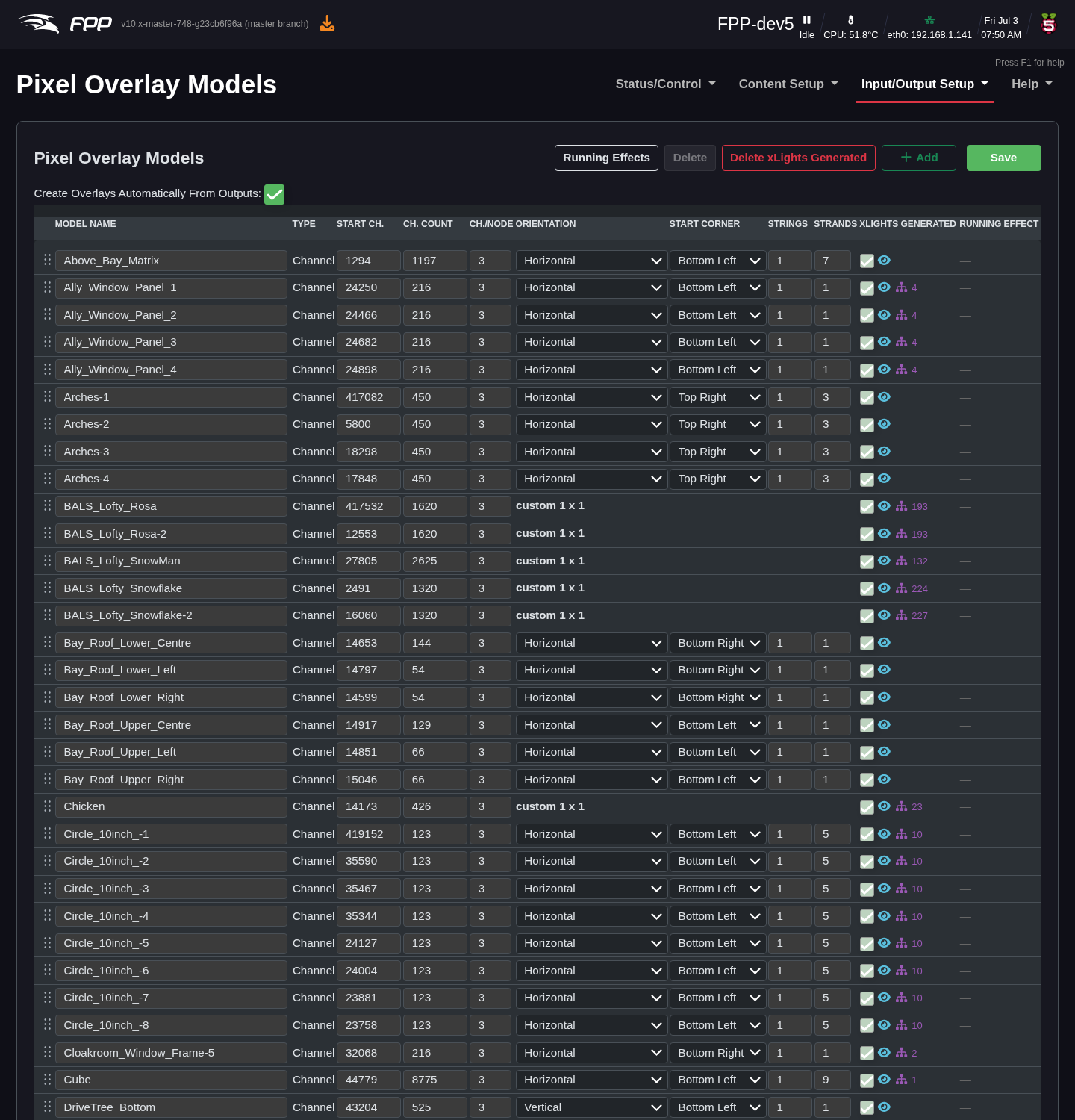 The Pixel Overlay Models page.