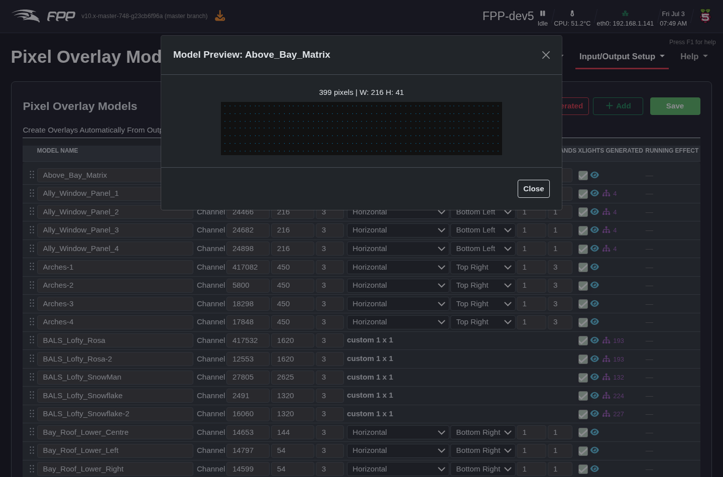 A Pixel Overlay Model preview, showing the model's pixel layout.